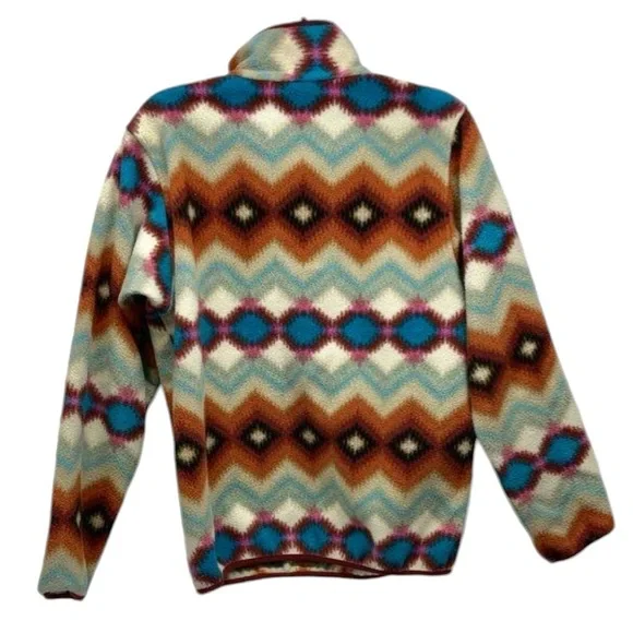 Patagonia Synchilla Snap T Fleece Pullover Timber Twist Aztec Outdoor Women M - Picture 2 of 5